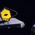 An artist's rendering of the JWST, a space telescope known as the James Webb Space Explorer.