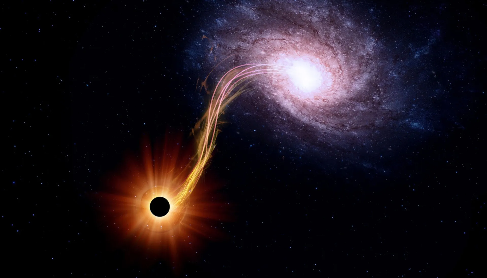 A black hole and star depicted in an artist's rendering, exploring the role of white dwarfs and black holes in supernovae.