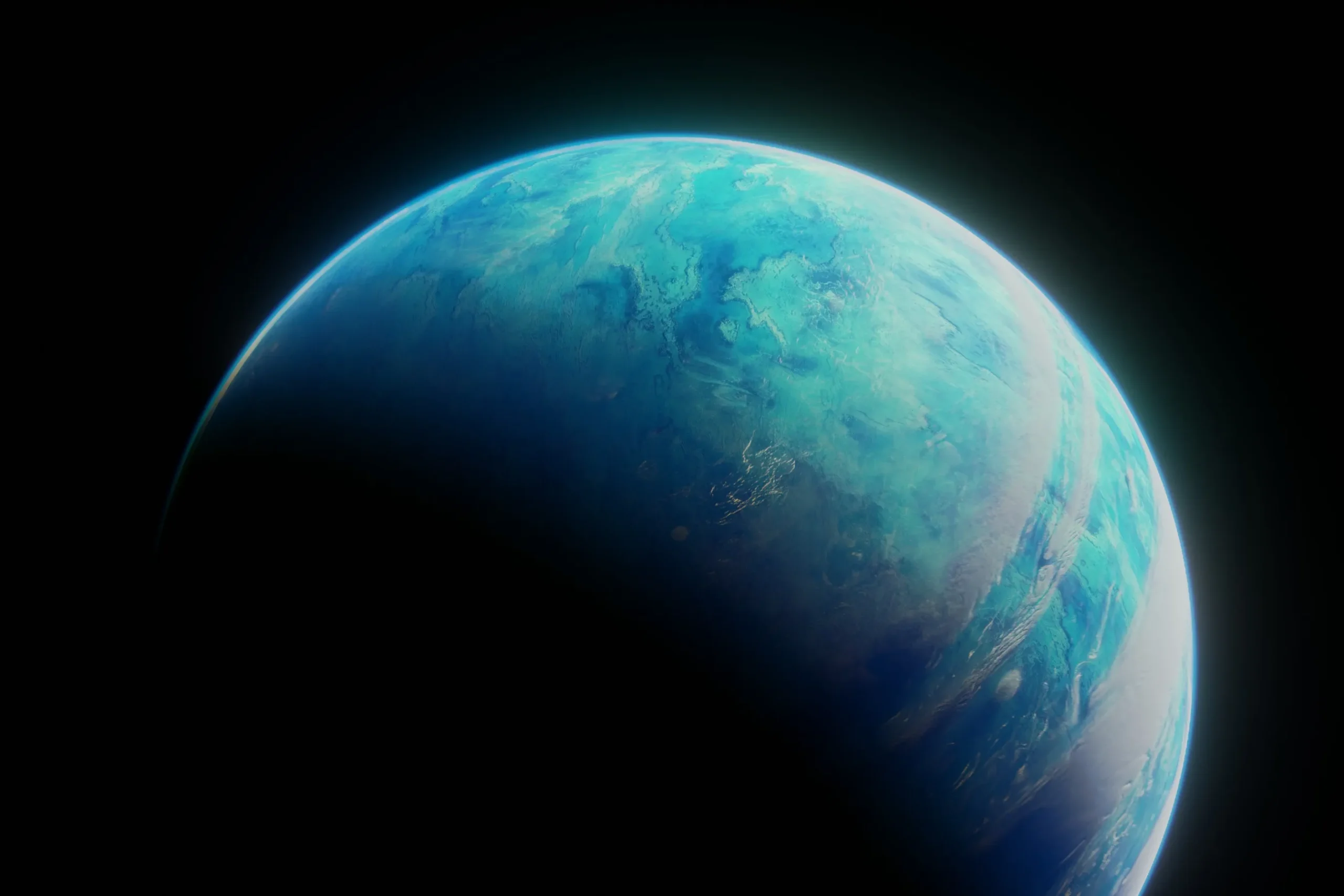 A blue planet in space, possibly one of the TOI-700 planets.