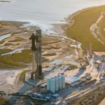 SpaceX Starship Rocket on launch pad, preparing for next reusable rocket mission.